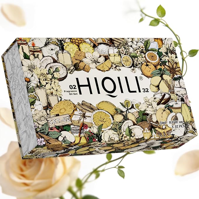 HIQILI Discovery Fragrance Oil Gift Set for Diffuser, Candle & DIY Perfume | Ideal for Candle & Perfume Making, Long-Lasting Scent from 8 Curated Notes, Non-Toxic, Beautiful Packaging
