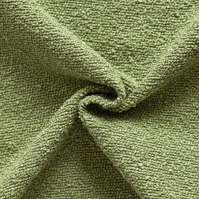 Foindtower Pack of 2 Textured Boucle Throw Pillow Covers Neutral Accent Solid Decorative Pillow Cases Cozy Woven Couch Cushion Case for Sofa Bedroom Living Room Home Decor 20x20 Inch Leaf Green