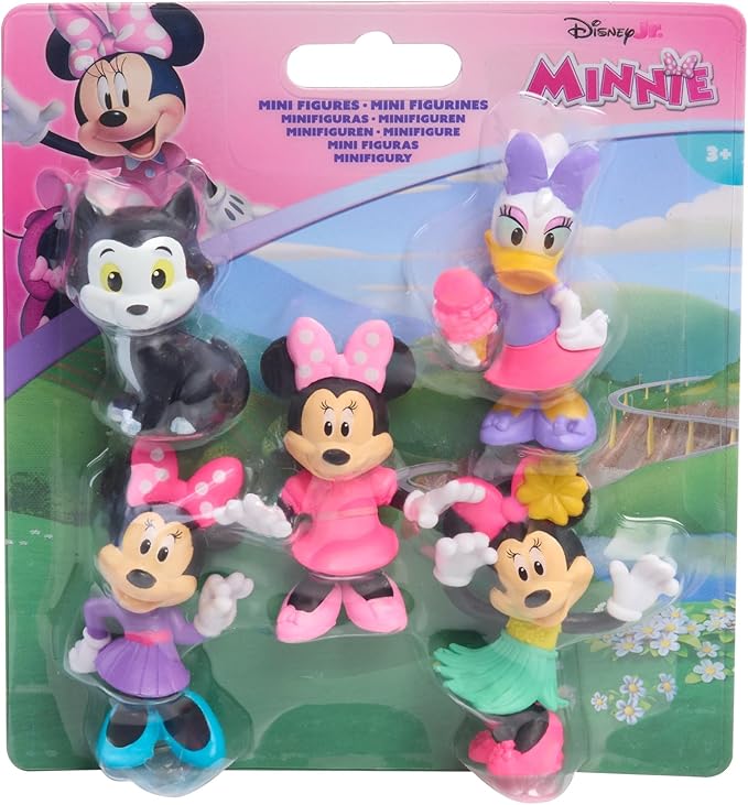 Just Play Disney Junior Minnie Mouse Mini Figures 5 Pack, 1.75" to 2.75" Tall; Toys for Kids Ages 3+