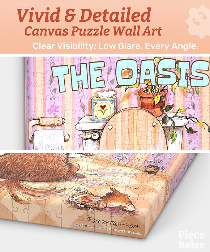 PieceRelax Puzzle Canvas Wall Art 366 Plastic Pieces for Adults - Gary Patterson - The Oasis - Unique Gift & Home Décor with Jigsaw Puzzle Artwork for Living Room Bedroom [HN1434]