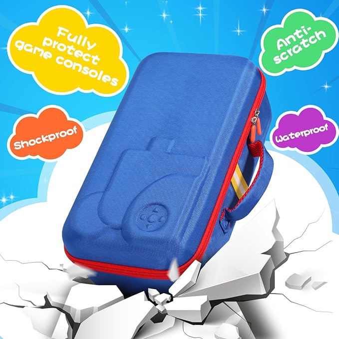 Hard Travel Case Compatible with Little Tikes for Story Dream Machine Books Starter Set, Protective Storage Case Container for Storytime Audio Play Real for Littles Character Collection (Blue, Large)