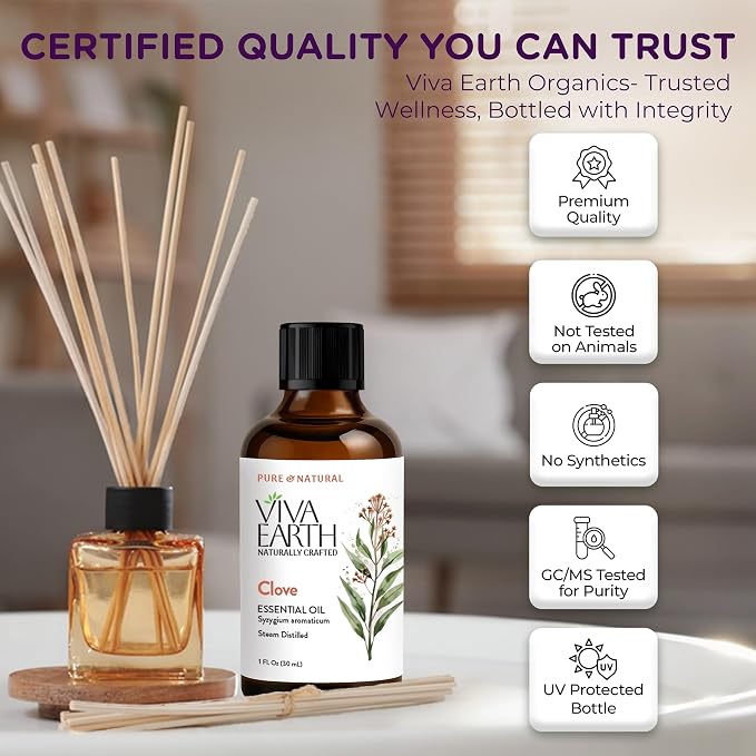 Clove Essential Oil – 100% Pure and Natural, Clove Essential Oil for Skin, Body, Teeth & Gums, Diffusers, Aromatherapy, DIY Crafts, Soap and Candle Making – with Dropper, 1 Fl. oz