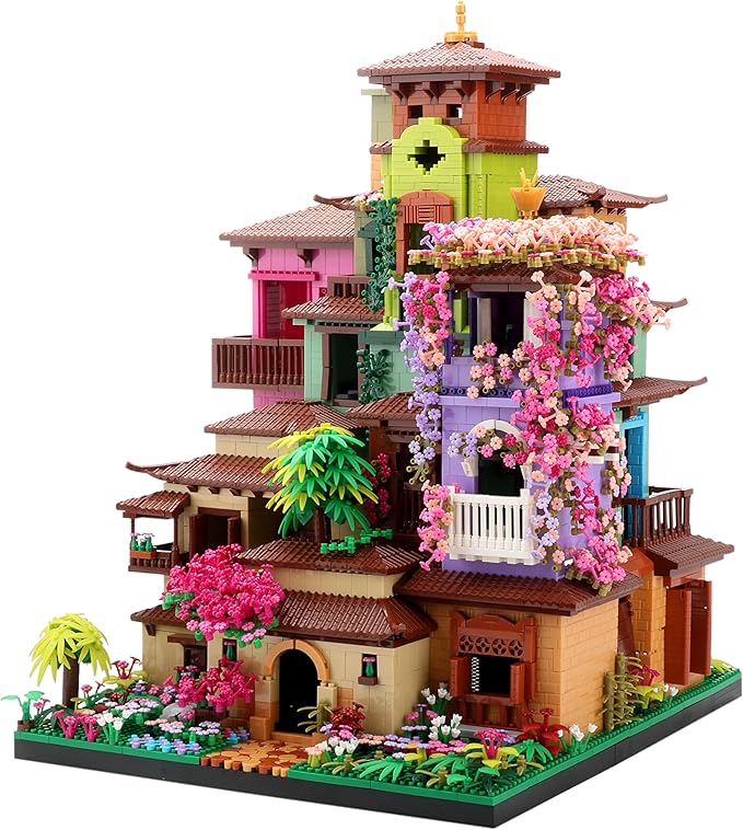Architecture Cherry Blossom Villa Tree House Micro Building Blocks Set for Girls 14+ 7080PCS, Flower House Creative Collectible Models Giftt for Teens and Adults