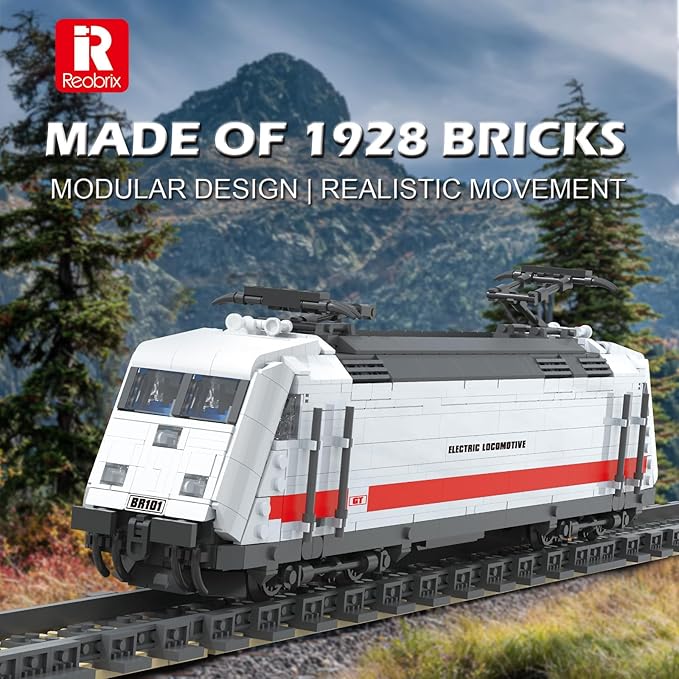BR101 Train Building Block Set with Track 66802, Creative Train Model Set, Collectible Electric Locomotive Display, Ideal Gifts for Boys and Adults(1928PCS)