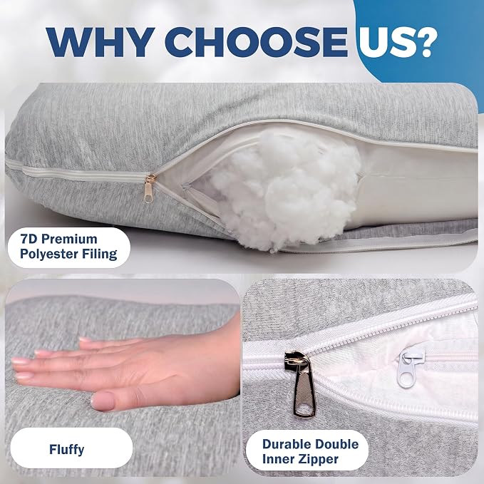 PILLANI Pregnancy Pillows for Sleeping - V C U Shaped Full Body Pillow with Removable Cover, 57inch Cooling Maternity Pillow for Pregnant Women, Support for Back Belly Legs Hip - Pregnancy Must Haves