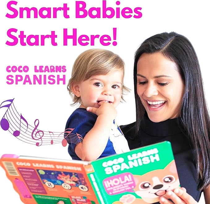 Bundle Deal, Spanish Toys for Toddlers 1-3, Spanish Baby Books, Bilingual Children’s Book, Baby Books 0-6 Months in Spanish, Libros En Español para Niños, Baby Musical Toys
