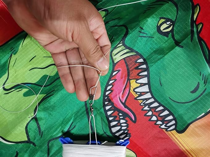 HONBO DIY Kite for Kids, Beginners Kite for Children, Wonderful Eddy Kite for 3 Years up, with 2x300cm Long Tails, Kite Handle, 60m String and Swivel incloud
