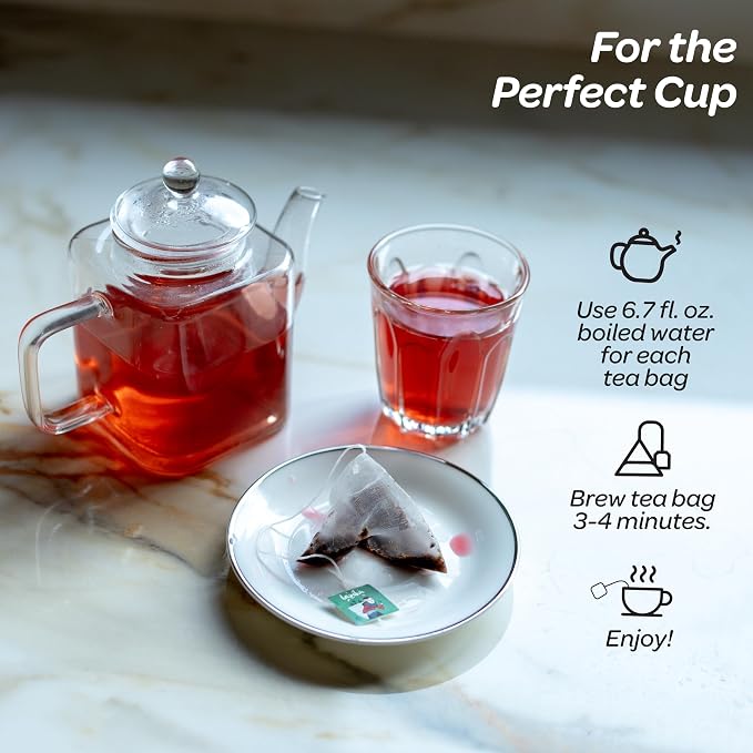 Lazika Tea Sampler with Premium Presentation Box, 10 Counts, Mothers Day Gifts, 2 of Each Blend Individually Wrapped, Black, Green and Herbal Tea Variety Gift Set, Collection with Pyramid Infuser Bag
