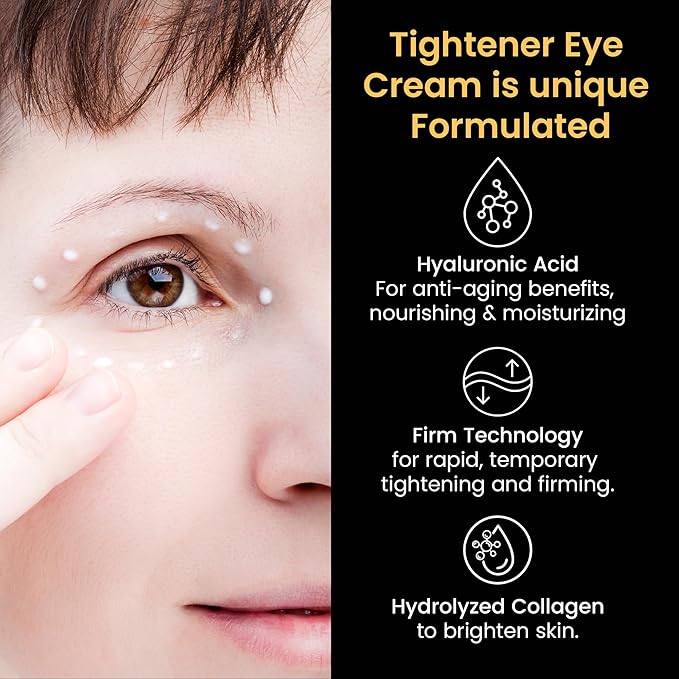Temporary Instant Under Eye Tightener: Reduces Under-Eye Bags, Dark Circles, Puffiness, Wrinkles Advanced Firming Polysaccharide Formula 30 ml