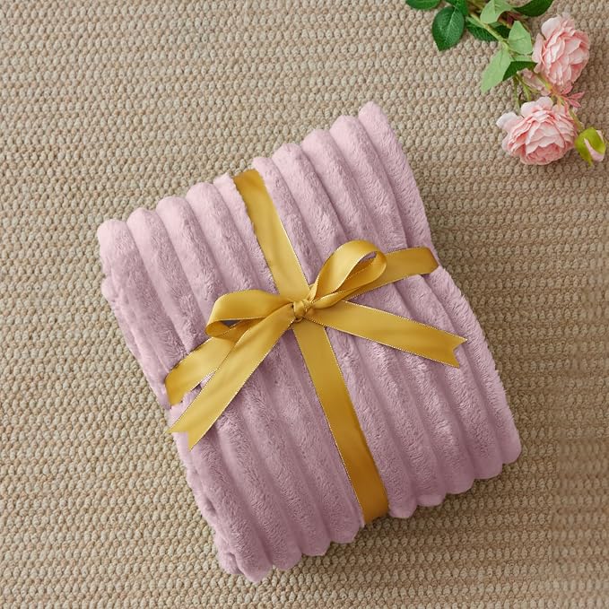 BEDELITE Ribbed Twin Blanket for Couch & Bed, Berry Purple, 60"x80" | Ultra-Soft Plush Fleece, Cozy, Warm Yet Lightweight, Ribbed Texture, Home Decor, Machine Washable, Giftable, All-Season Use