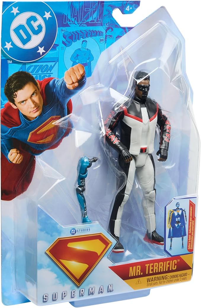 DC Comics, Superman, Mr. Terrific, 6-Inch Action Figure, Authentic Superman Movie Styling, Super Heroes Kids Toys for Boys and Girls Ages 4 and Up