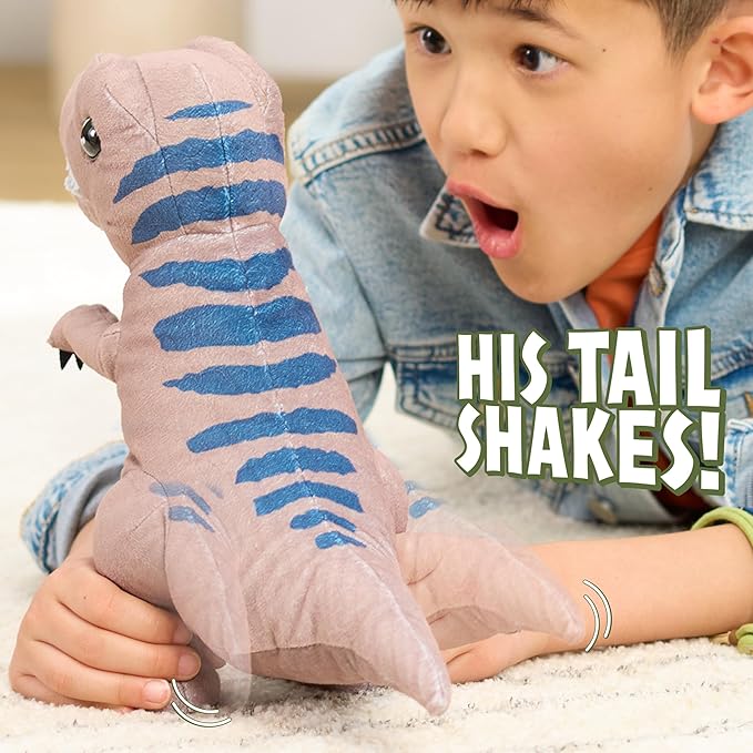 Just Play Jurassic World Roarin T-REX Plush, Kids Toys for Ages 3 Up