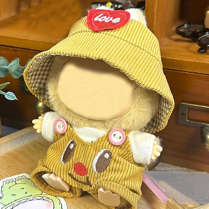 Doll Cloth Set for 17cm Dolls,Stylish Outfit Yellow Bear Designer,Cute Cloth for Dress up Unique Style (Doll Not Included)