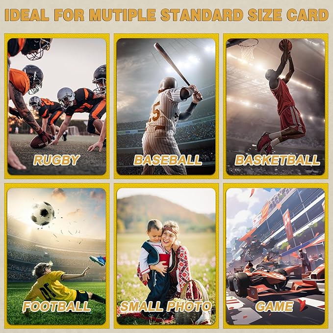 Homthy 100 Count Matte Card Sleeves for Trading Cards, Standard Size Protective Sleeves Deck Card Protectors Fit for Baseball Cards, Sports Cards, MTG, Yugioh Card Game Card Standard Cards (Yellow)