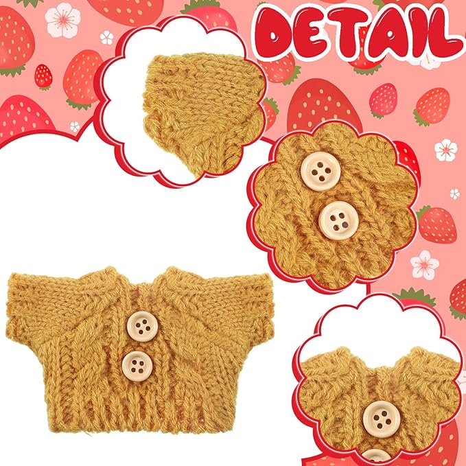 Bencailor 10 Pieces Christmas Doll Clothes Set Christmas Accessories Winter Outfits Knitted Clothing Santa Sweater for Doll Accessories(Adorable Style)