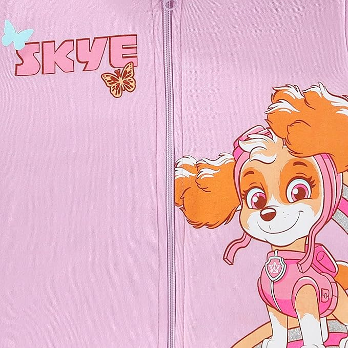 Paw Patrol Nickelodeon Skye Girls Zip Up Hoodie for Toddler and Big Kids