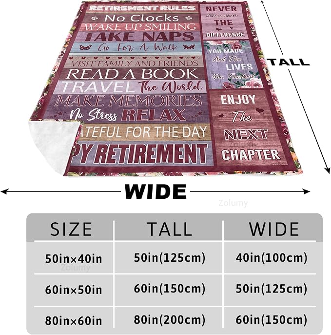 Classy Retirement Gifts for Women/Men, Retirement Gift for Women 2026 Coworker, Unique Retirement Gifts Ideas, Best Retired Gifts, Funny Farewell/Goodbye Gifts Blanket 50X40in