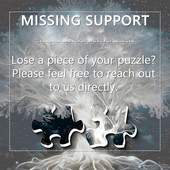 Glowing Tree of Life Puzzle for Adults 1000 Pieces, Fantasy Forest White Tree Under Starry Night Sky Scene Jigsaw Puzzle, Nature Landscape Puzzle, Hard Challenging Puzzles for Adults