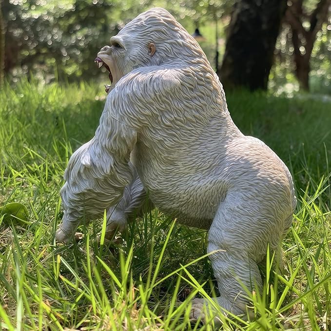 Gorilla Toys with Realistic Rock Action Figure Rampage Gorilla Fight Mode Gorilla Ape Solid Wild Animal Figurines for Role Playing Story Telling Toy and Christmas Birthday Gift for Kids