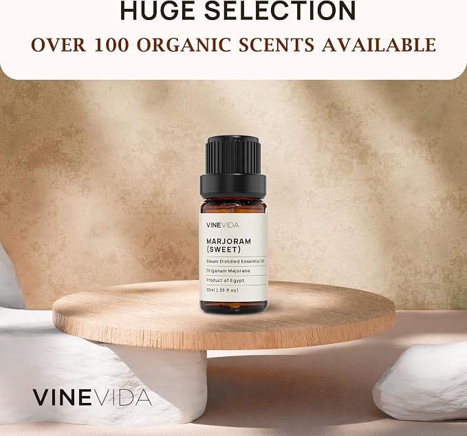 VINEVIDA Marjoram Essential Oil - Undiluted, 10 mL - Marjoram Scent - DIY Candle Scents & Soap Making