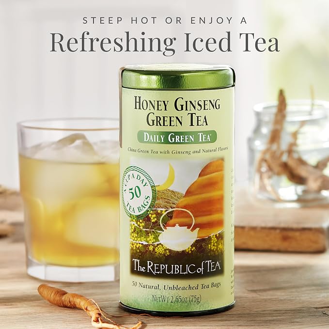 The Republic of Tea - Honey Ginseng Green Tea, 250 Tea Bags, Refill Pack | Flavored Gourmet Tea | Caffeinated