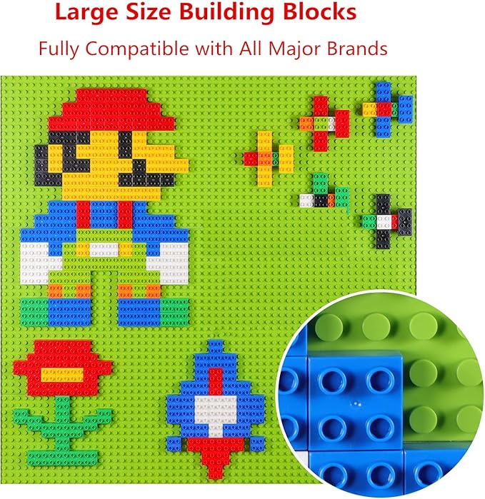 burgkidz 214-Piece Large Building Blocks for Toddlers with Storage Bucket – Big Bricks Compatible with Major Brands – STEM Educational Toys for Kids Ages 2-6, Boys & Girls (Classic Colors)