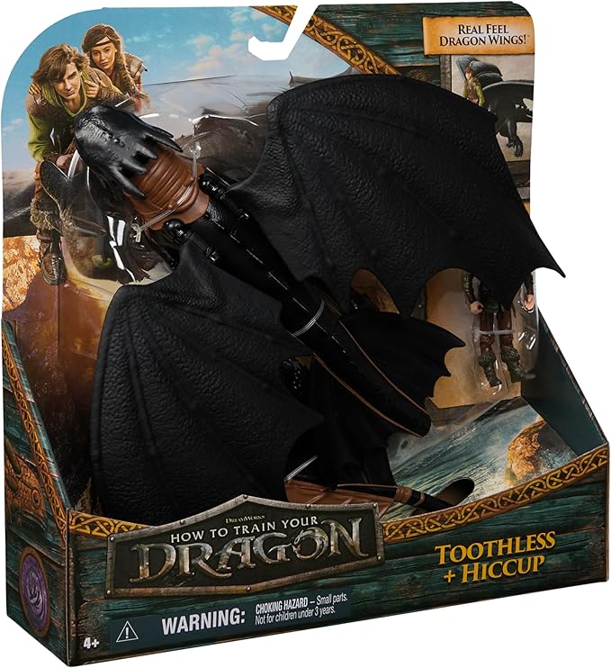 Dreamworks Dragons, How to Train Your Dragon, Toothless & Hiccup, Viking Duo Action Figures, Kids Toys for Boys Ages 4 and up