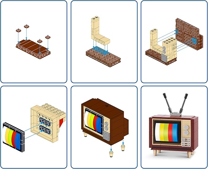 MAX Premium Retro Building Bricks Collection (Television) by ZURU, Building Bricks for Teens, Adults and Collectors. Build, Collect and Display Your Ultimate Collection of Retro Technology!
