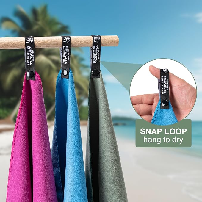 Aegero Camping Towel,2 Pack Microfiber Travel Sports Towel,Quick Dry-Super Absorbent-Ultra Compact-Ultra Soft-Lightweight.Suitable for Gym,Yoga,Trip,Beach, Shower, Backpacking,Pool(Army Green)