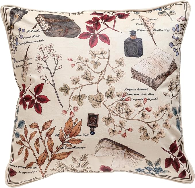 Designer Vintage Velvet Throw Pillow Cover,18"x18"-Xipeia | Pillow Cover,Concealed Zipper Design,Dragonfly Pattern,Sofas,Bedroom,Living Room,Lounge Chairs,All Season Home Decor