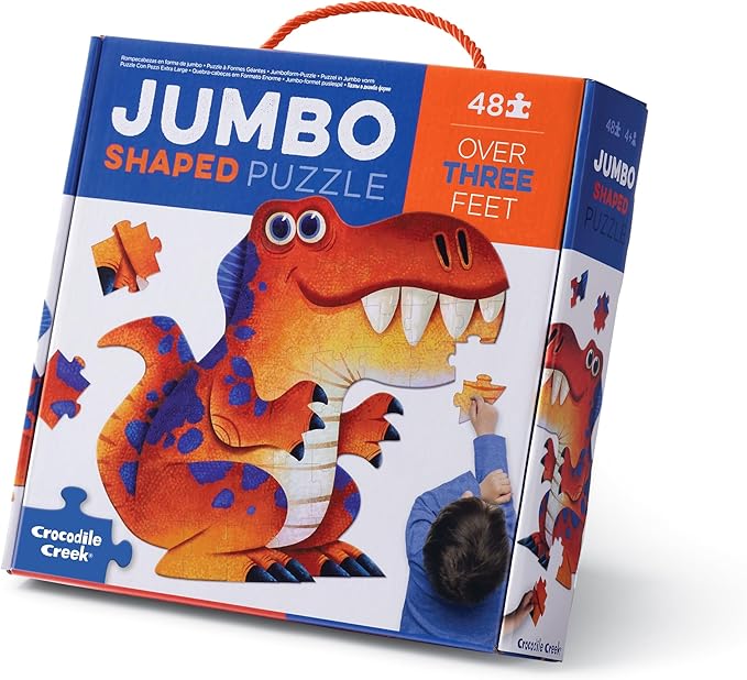Crocodile Creek Above + Below 48-Piece Jigsaw Floor Puzzle - Fun Floor Puzzles for Kids Ages 4-8, Jumbo Dinosaur