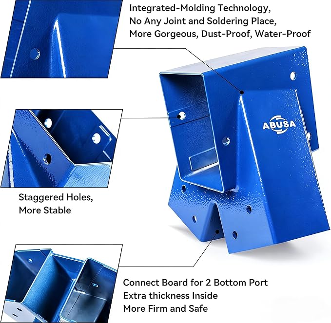 ABUSA Heavy Duty Swing Sets Brackets Including 2 Blue A-Frame Swing Set Brackets and 4 Swing Hangers for Playground Equipment Mounting Parts Hardware Included (Blue006)