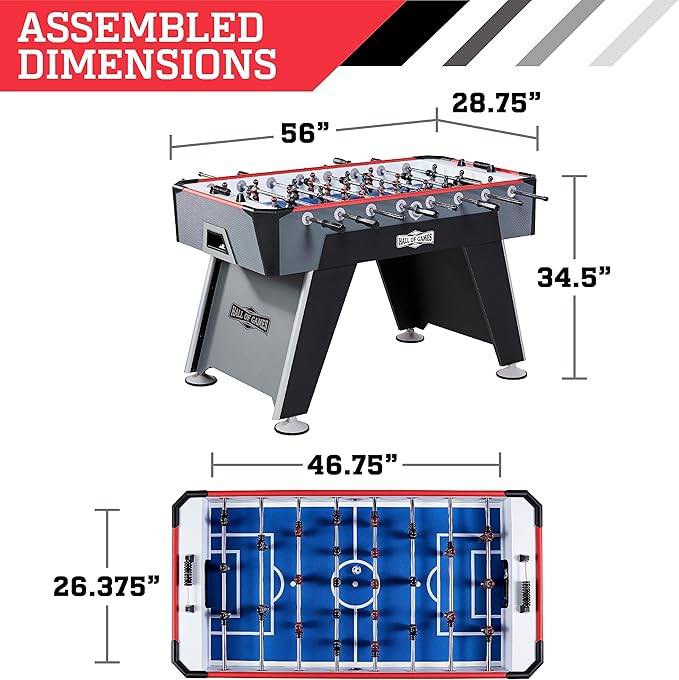 Hall of Games Foosball Tables Multiple Styles, Soccer with Durable & Stylish Designs with Tabletop Sports Soccer Balls, Perfect for Family Game Rooms | Multiple Styles