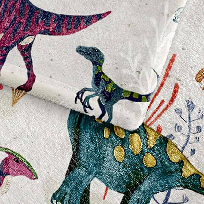 Wajade Dinosaur Blanket for Boys, Soft Fleece Kids Blanket for Couch Sofa Bedroom, Toddler Cute Dinosaur Throw Blanket Gifts for Birthday Christmars Easter Halloween, 60"x80"
