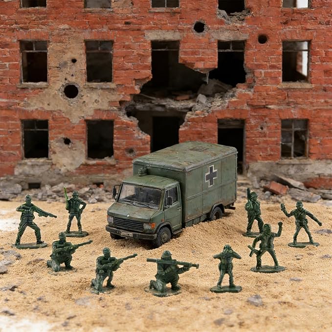 Army Men Toy Soldiers Set 50pcs Green Soldier Action Figures Army Men Playset Plastic Military Toys for Boys Birthday Gift Christmas Holiday Stocking Stuffers Party Favors School Projects Diorama