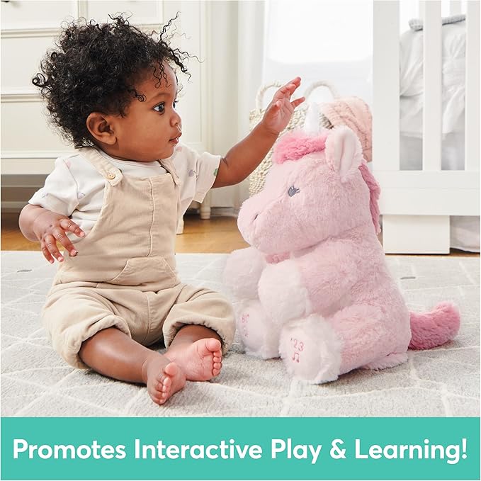 GUND Baby Alora The Unicorn Animated Plush, Singing Stuffed Animal Sensory Toy, Sings ABC Song and 123 Counting Song, Pink, 11”