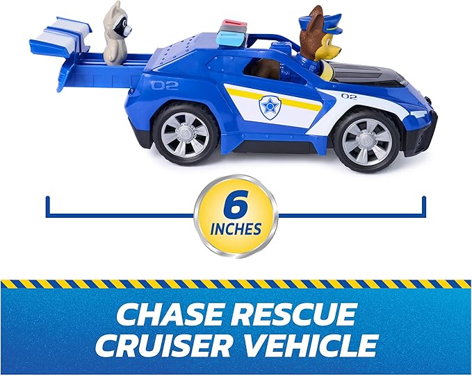 Paw Patrol: Search & Rescue, Chase Rescue Cruiser Vehicle with 2 Figures, Police Car Toy with Pull-Back Action, Kids Toys for Boys & Girls Ages 3+