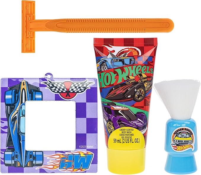 Townley Girl Hot Wheels- My First Shaving and Grooming Pretend Play Kit Safe for Kids, Boys Ages 3+, Yellow