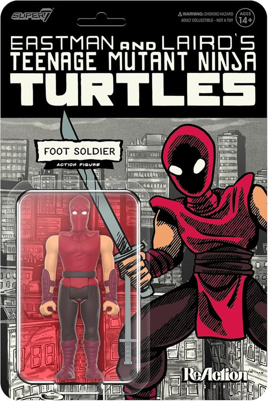 Super7 Teenage Mutant Ninja Turtles Foot Soldier (Comic Color) - 3.75" TMNT Action Figure with Accessory Classic Cartoon Collectibles
