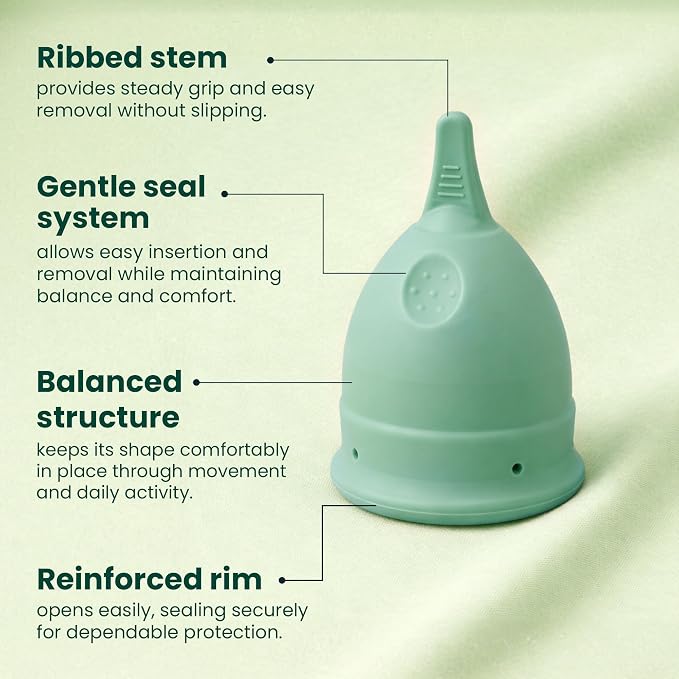 SHORDY Reusable Menstrual Cups - Small & Large Comfort Period Cups | Light & heavy flow, Soft medical grade silicone, Wear up to 12 hrs, Pads disc & tampons alternative Copa menstrual