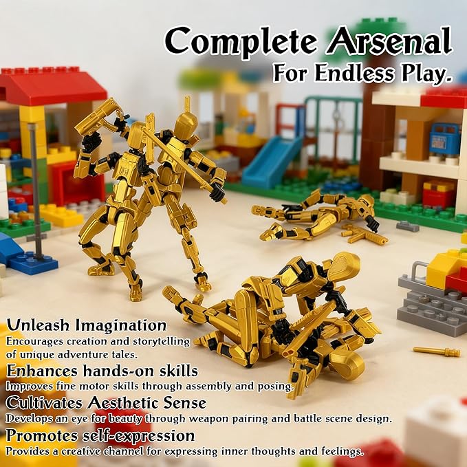 【Assembled】 T13 Action Figure Set, Giant Sword Titan 13 Robot Action Figure 3D Printed robo 13 Action Fidget Toys Dummy Figure Articulated, T13 for Collectors Desktop Decorations (Red-Black)