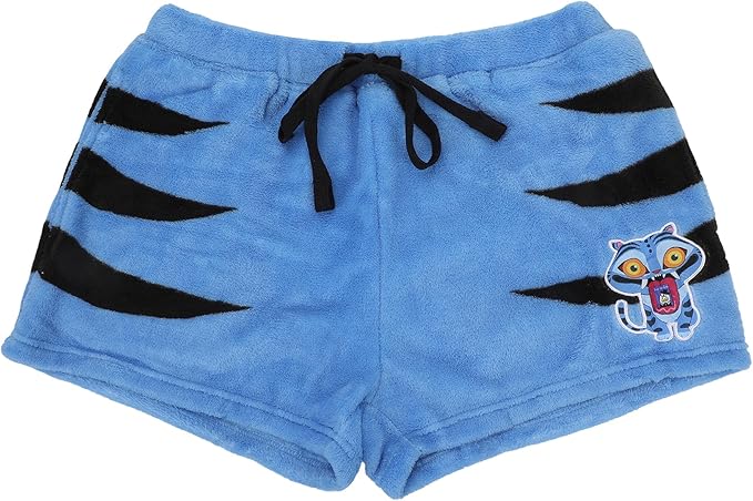 Kpop Demon Hunters Derpy Tiger Women’s Plush Shorts with Drawstring and Pockets