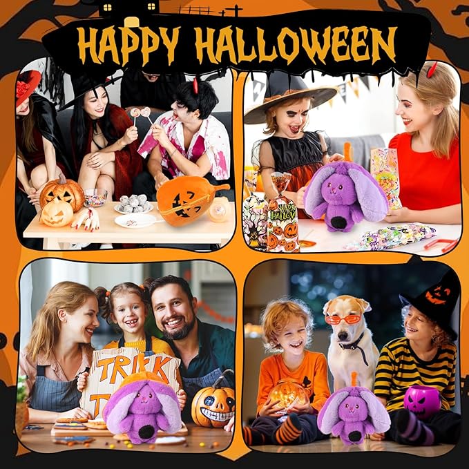 Halloween Reversible Plush Toy - Cute Pumpkin to Bunny Stuffed Animal, Zipper Transformation, Soft for Kids, Girls, Boys, Girlfriends (Pumpkin Bunny)
