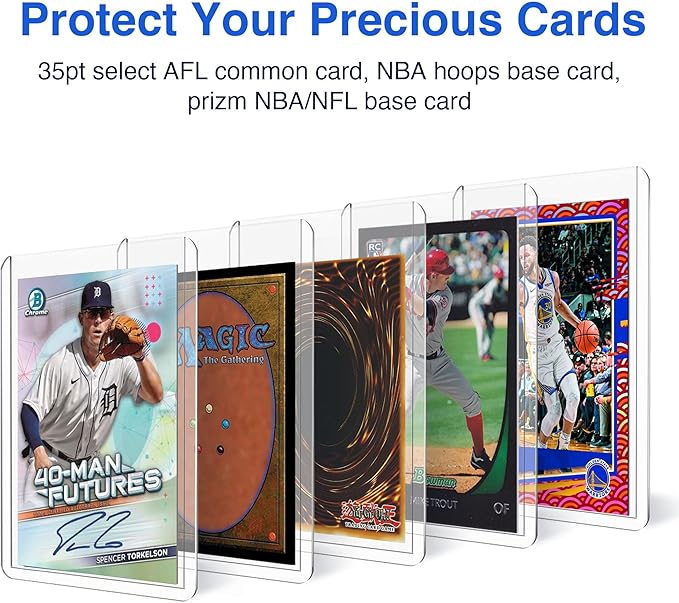 35pt Top Loaders for Cards, 3x4 Regular Holder with Protective Film, Toploader Card Protectors Hard Plastic, 25-Count