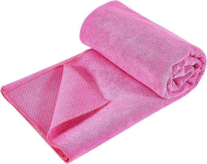 Hot Yoga Towel with Grip Dot, Non Slip Sweat Absorbent Microfiber Yoga Mat Towels for Hot Yoga, Pilates, Fitness and Workout 72inch x 24inch