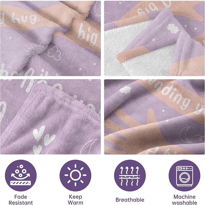 Get Well Soon Gifts for Women Men, Hug/Healing Blanket | Thinking of You/Cancer Care/Sympathy/After Surgery Gifts for Friends, Sister, Coworkers, Soft Throw Blankets 50'' x 60''