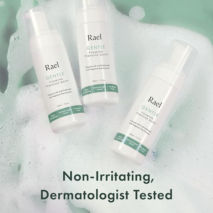 Rael Gentle Feminine Wash, Foaming Cleanser for Intimate Care (5 oz, 2 Pk) | Coco-Betaine and p-Anisic Acid, Foaming Intimate Wash, Daily pH Balanced Care for Women, Fragrance Free
