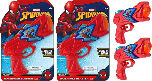Marvel Spiderman Water Squirt Gun Toys, 2 Packs, Red and Blue, Great for Kids and Adults, Fun Pool Toys