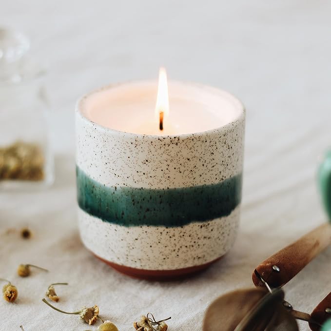 Hyggelight - The Growing Candle, Lemongrass Scented, 8.5oz Ceramic Pot, Single Wick Aromatherapy Candles, 100% Soy for Women and Men, Edith
