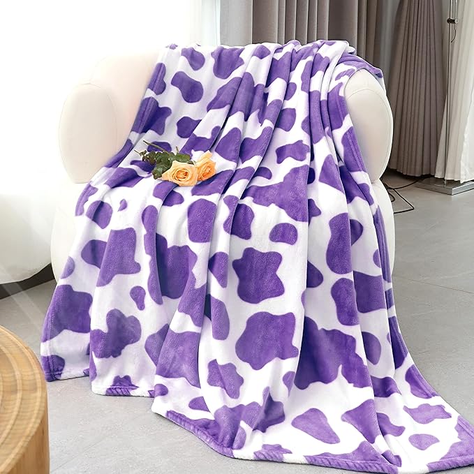 Purple Blanket Small Lightweight Soft Cozy Kids Lavender Throw Blanket Cute Purple Stuff Bedroom Decor for Toddlers Teens Girls Women